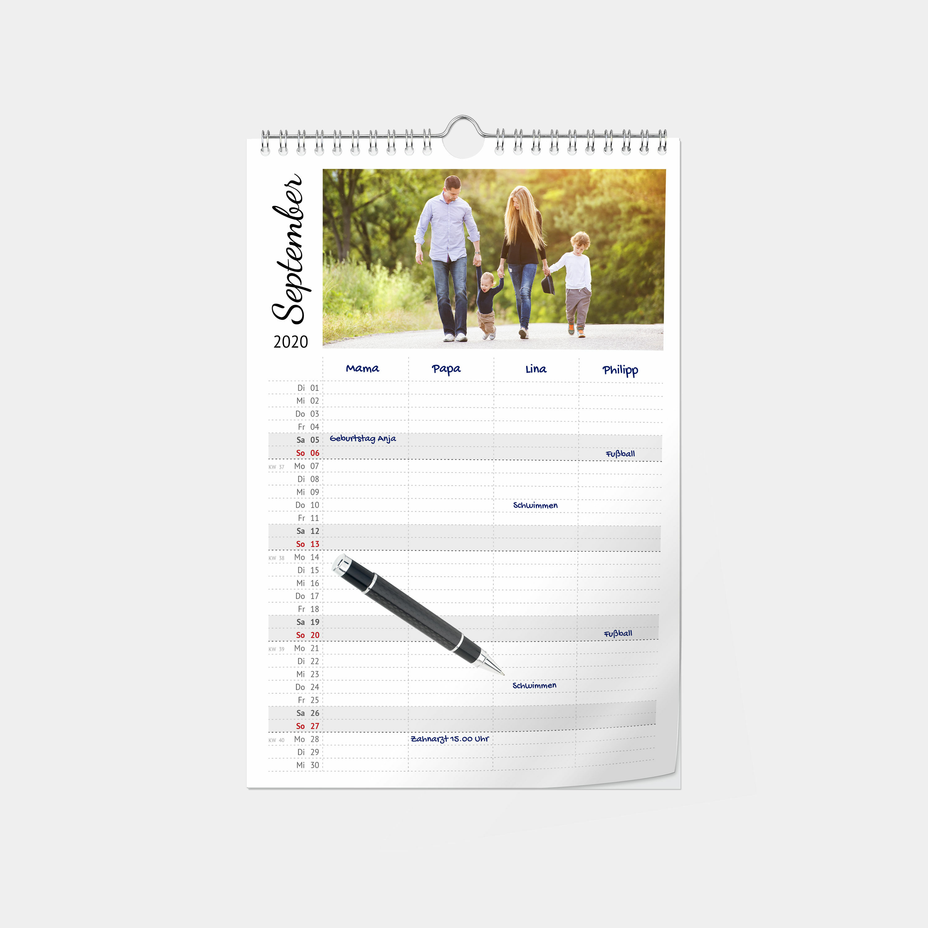 Familienkalender A4 hoch