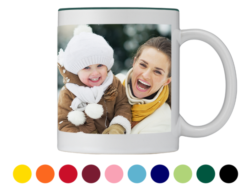 Foto-Tassen mit farbiger Innenseite